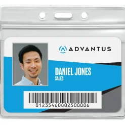 Advantus Re-sealable Badge Holder, Horizontal, 3-3/4