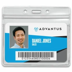 Advantus Re-sealable Badge Holder, Horizontal, 3-3/4