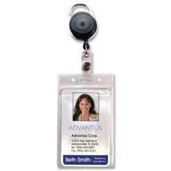 Advantus Re-sealable Badge Holder, Horizontal, 3-3/4