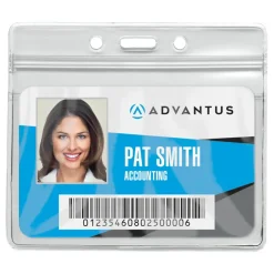 Advantus Re-sealable Badge Holder, Horizontal, 3-3/4