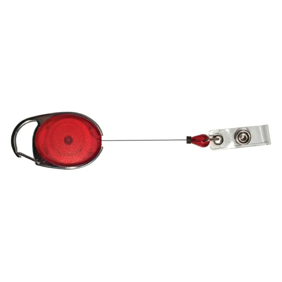 Advantus Retractable Carabiner-Style Badge Reel with Badge Strap, Assorted Colors, 20/PK