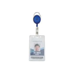 Advantus Retractable Carabiner-Style Badge Reel with Badge Strap, Assorted Colors, 20/PK