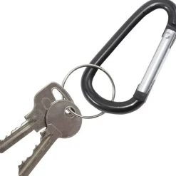 Advantus Split Key Ring Carabiner Key Ring, Black, Pack Of 10