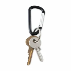 Advantus Split Key Ring Carabiner Key Ring, Black, Pack Of 10