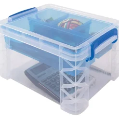 Advantus Super Stacker Divided Storage Box, 5 Sections, 7.5
