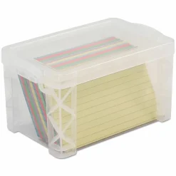 Advantus Super Stacker Storage Boxes, Holds 400 3 x 5 Cards, 6.25 x 3.88 x 3.5, Plastic, Clear