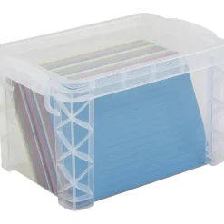 Advantus Super Stacker Storage Boxes, Holds 500 4 x 6 Cards, 7.25 x 5 x 4.75, Plastic, Clear