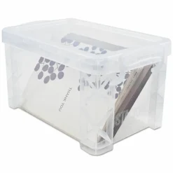 Advantus Super Stacker Storage Boxes, Holds 500 4 x 6 Cards, 7.25 x 5 x 4.75, Plastic, Clear