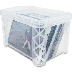 Advantus Super Stacker Storage Boxes, Holds 500 4 x 6 Cards, 7.25 x 5 x 4.75, Plastic, Clear