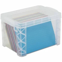 Advantus Super Stacker Storage Boxes, Holds 500 4 x 6 Cards, 7.25 x 5 x 4.75, Plastic, Clear
