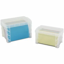 Advantus Super Stacker Storage Boxes, Holds 500 4 x 6 Cards, 7.25 x 5 x 4.75, Plastic, Clear