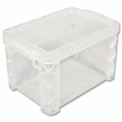 Advantus Super Stacker Storage Boxes, Holds 500 4 x 6 Cards, 7.25 x 5 x 4.75, Plastic, Clear