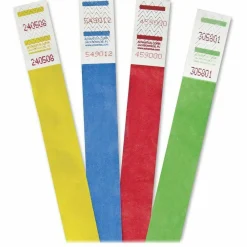 Advantus Tyvek Colored Wrist Bands, 3/4