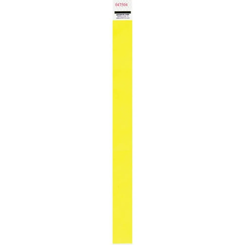 Advantus Tyvek Wristbands, Neon Yellow, Pack Of 500 Wristbands