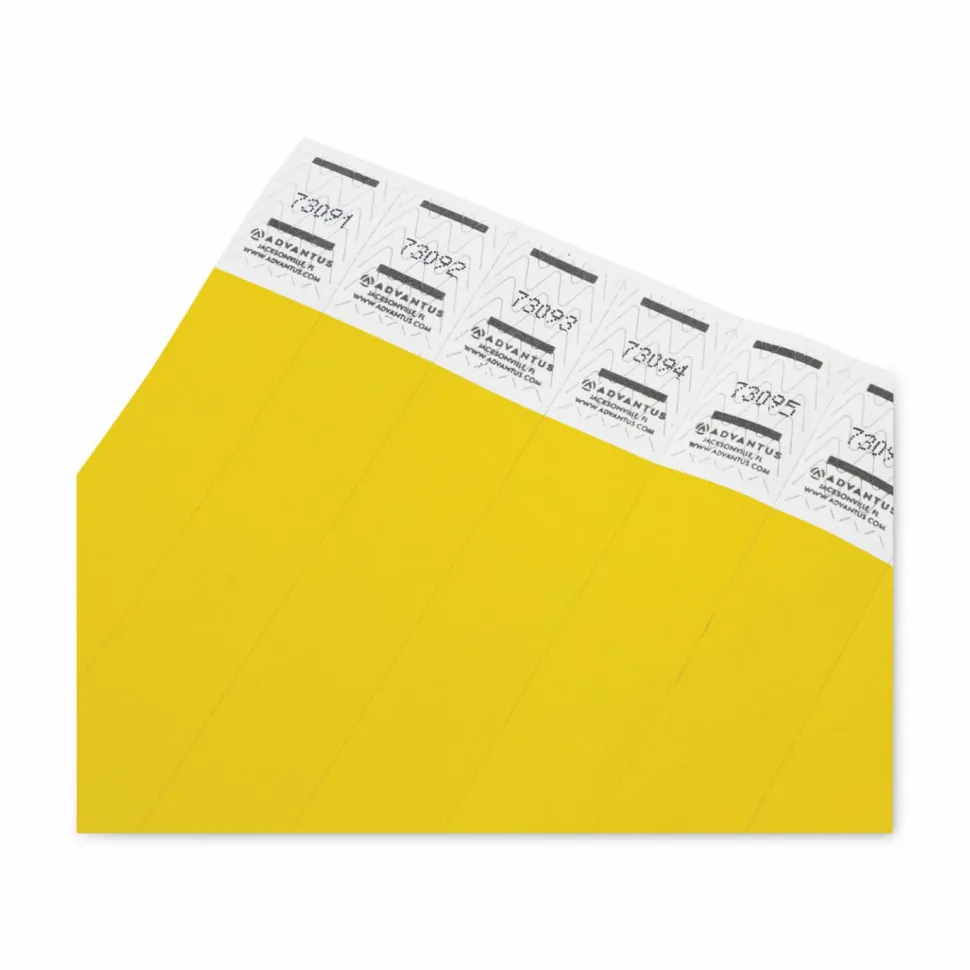 Advantus Tyvek Wristbands, Neon Yellow, Pack Of 500 Wristbands