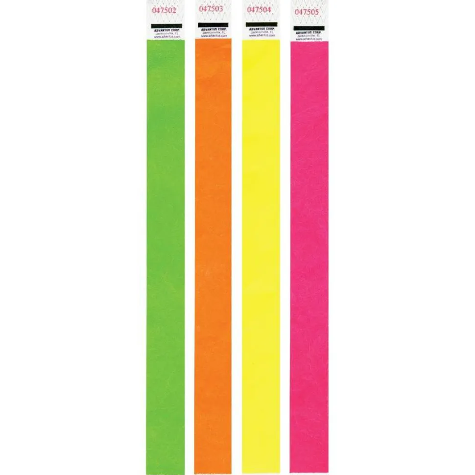 Advantus Tyvek Wristbands, Neon Yellow, Pack Of 500 Wristbands