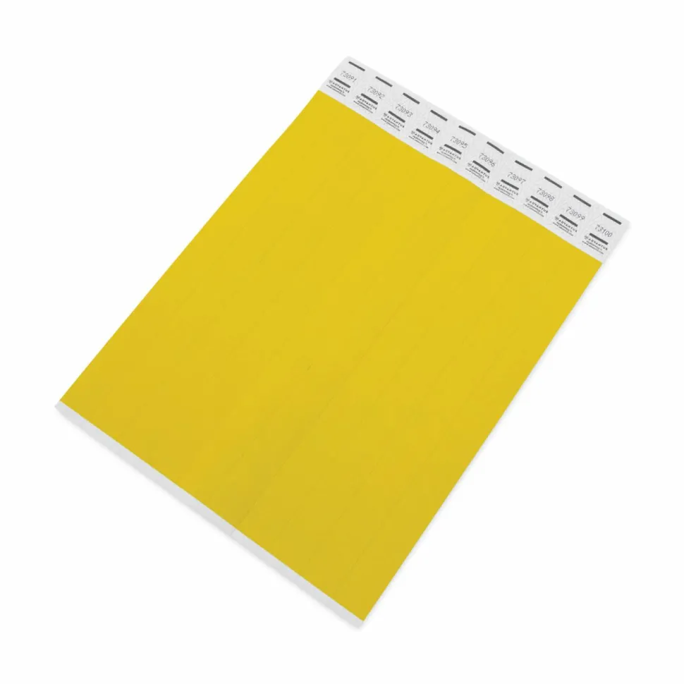 Advantus Tyvek Wristbands, Neon Yellow, Pack Of 500 Wristbands