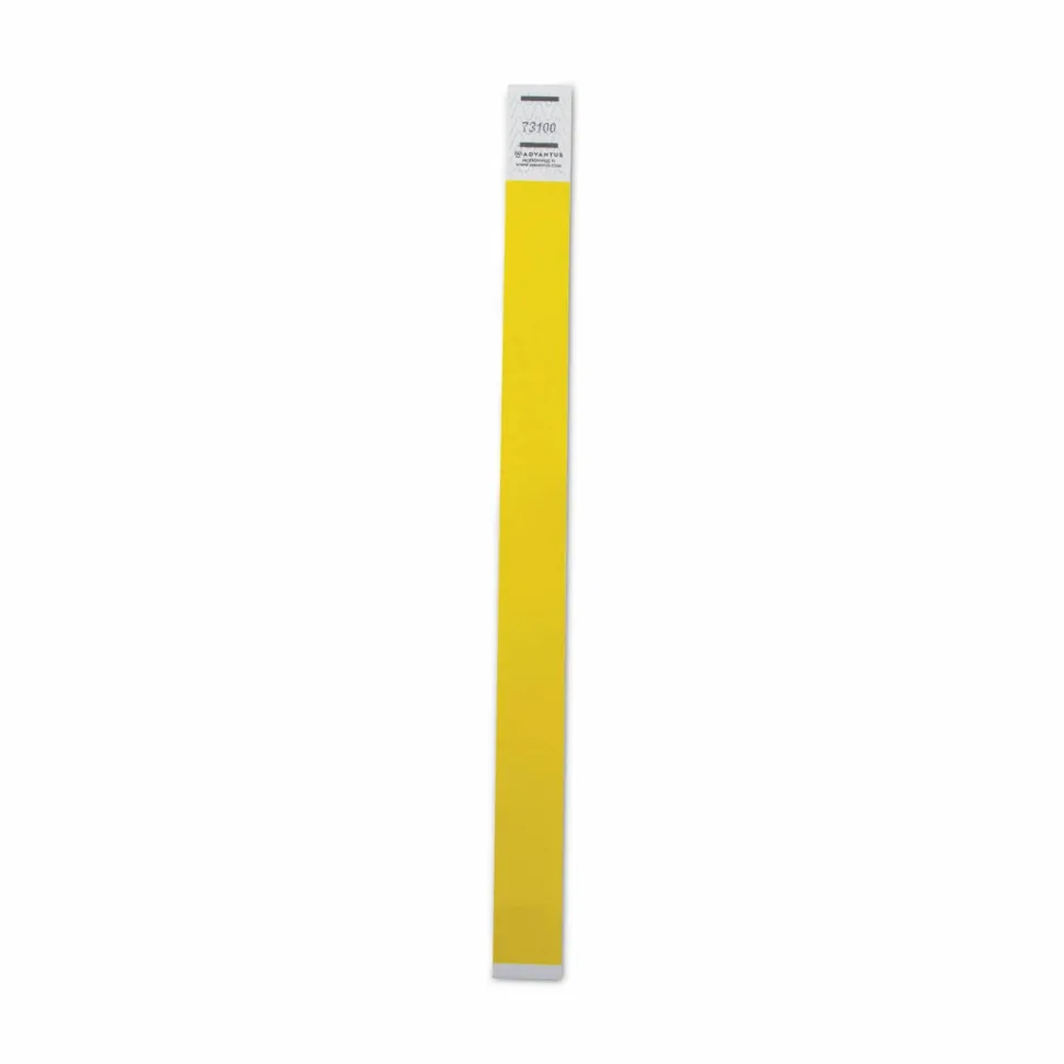 Advantus Tyvek Wristbands, Neon Yellow, Pack Of 500 Wristbands