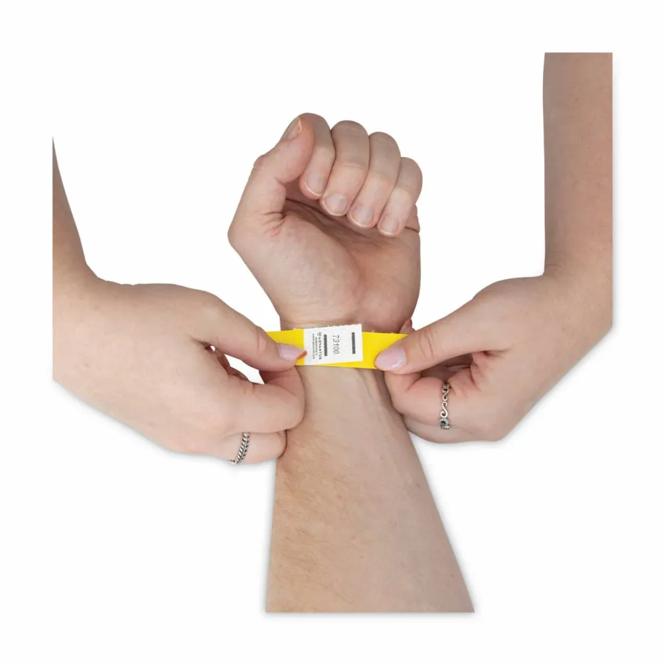 Advantus Tyvek Wristbands, Neon Yellow, Pack Of 500 Wristbands