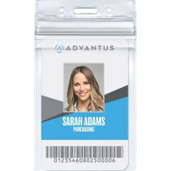 Advantus Vertical Re-sealable Badge Holders, 2 5/8