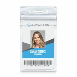 Advantus Vertical Re-sealable Badge Holders, 2 5/8