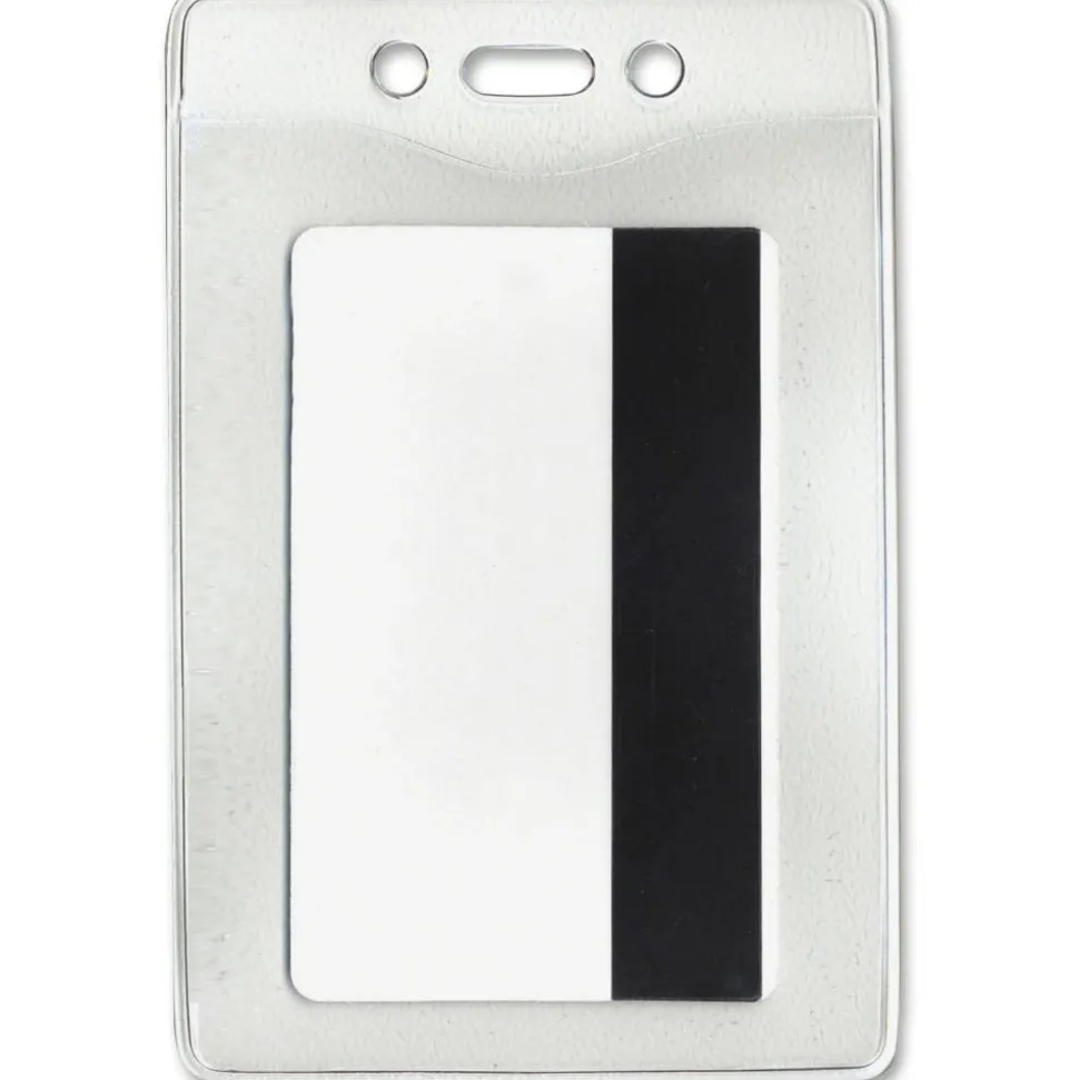Advantus Vertical Security Badge Holder - Vinyl - 50 / Box