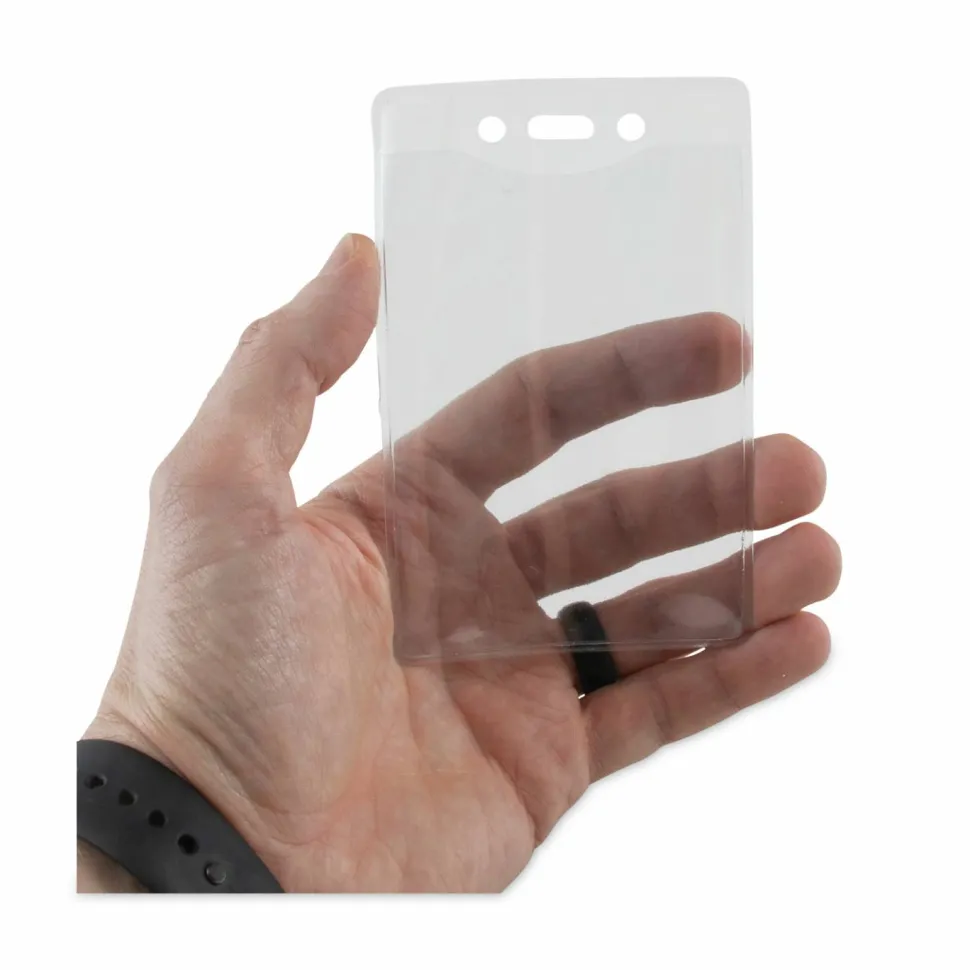 Advantus Vertical Security Badge Holder - Vinyl - 50 / Box