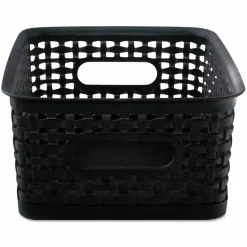 Advantus Weave Bins, 9.88 x 7.38 x 4, Black, 3/Pack