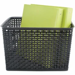 Advantus Weave Bins, 13.88 x 10.5 x 8.75, Black, 2/Pack