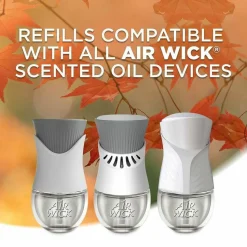 Air Wick Essential Oils Scented Oil Warmer Refill, 0.67 Oz, Apple Cinnamon Medley, Pack Of 2