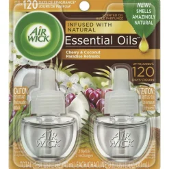 Air Wick Life Scents Scented Oil Warmer Refills, 0.67 Oz, Paradise Retreat, 2 Refills Per Pack, Carton Of 6 Packs