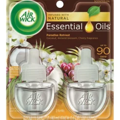 Air Wick Life Scents Scented Oil Warmer Refill, 0.67 Oz, Paradise Retreat, Pack Of 2