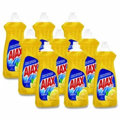 Ajax Dish Detergent, Lemon Scent, 28 oz Bottle, 9/Carton
