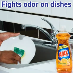 AJAX Triple Action Dish Liquid, 52 Oz, Orange, Carton Of 6 Bottles