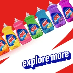 AJAX Ultra Liquid Dish Soap, Lemon Scent, 145 Oz, Case Of 4 Bottles