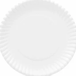 AJM Packaging Corporation Gold Label Coated Paper Plates, White, Pack Of 120 Plates