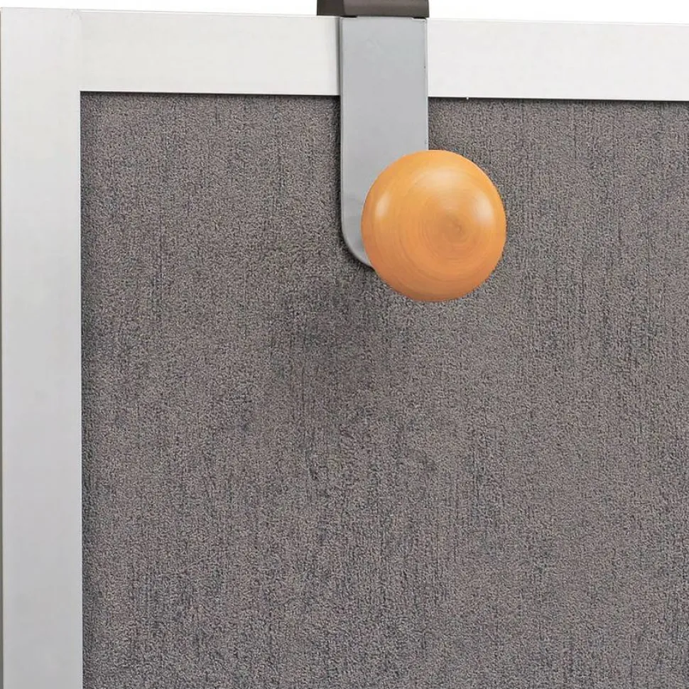 Alba Cubicle Garment Peg, 1-Hook, 1.2 x 1.38 x 4.3, Wood, Metallic Gray, 1 lb Capacity