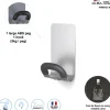 Alba Magnetic Coat Peg, ABS/Magnet/Steel, Black/Silver, Supports 11 lbs