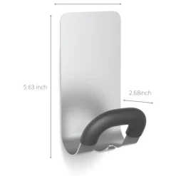 Alba Magnetic Coat Peg, ABS/Magnet/Steel, Black/Silver, Supports 11 lbs