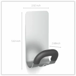 Alba Magnetic Coat Peg, ABS/Magnet/Steel, Black/Silver, Supports 11 lbs