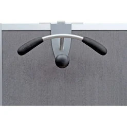 Alba Over-the-panel Coat Hook Hanger, 44 lb (19.96 kg) Capacity, 7.9"H x 14.6"W, for Coat, Cubicle, Clothes, Powder Coated