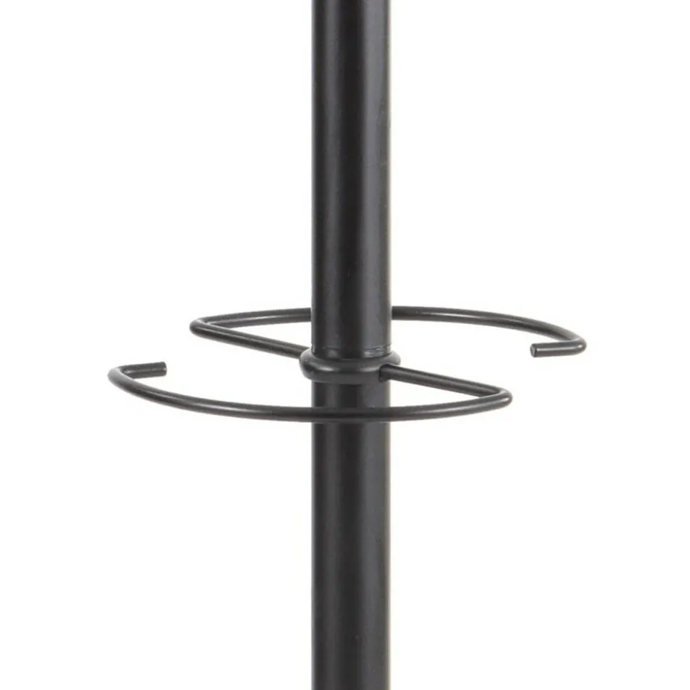 ALBA Tree-Hook Coat Stand With Umbrella Holder, 73 5/8"H x 15"W x 15"D, Black