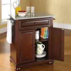 Alexandria Granite Top Portable Kitchen Island/Cart