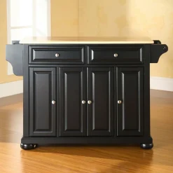 Alexandria Wood Top Full Size Kitchen Island/Cart