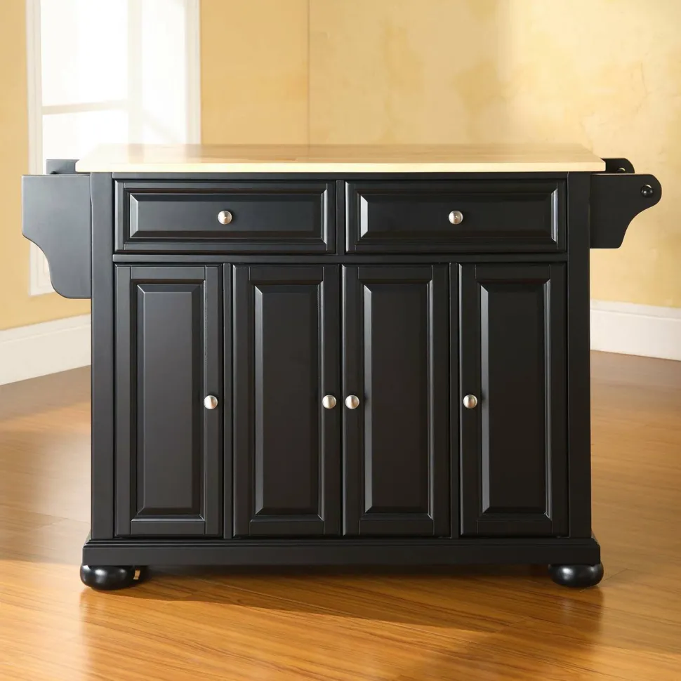 Alexandria Wood Top Full Size Kitchen Island/Cart