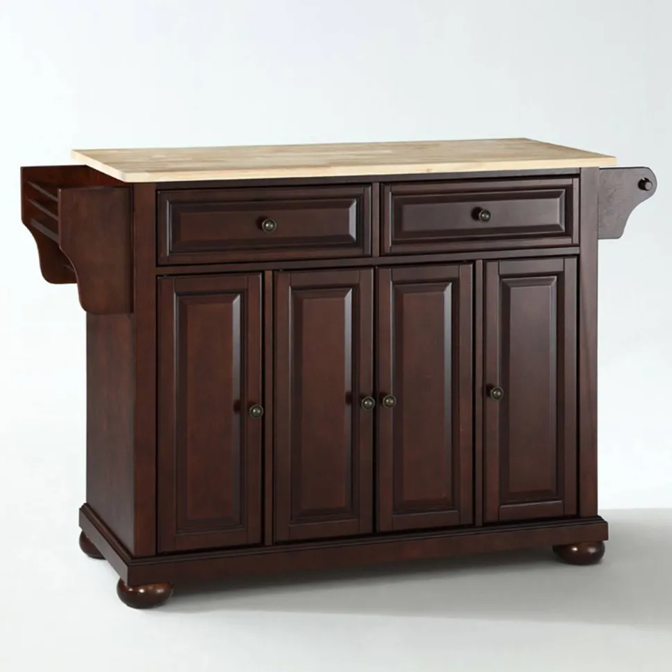 Alexandria Wood Top Full Size Kitchen Island/Cart
