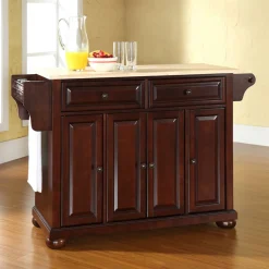 Alexandria Wood Top Full Size Kitchen Island/Cart