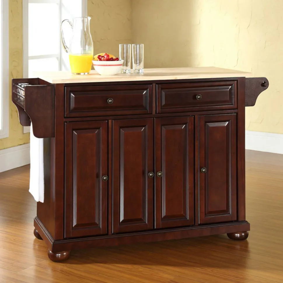 Alexandria Wood Top Full Size Kitchen Island/Cart