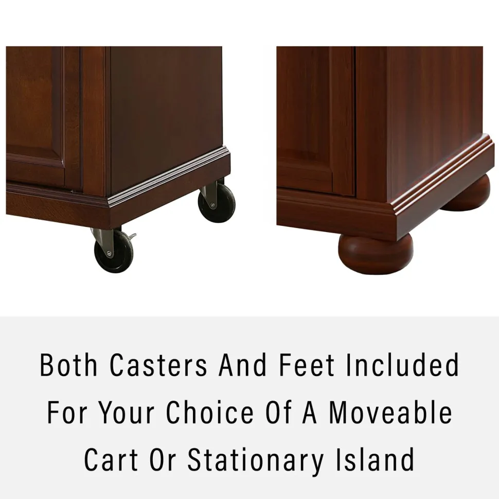 Alexandria Wood Top Full Size Kitchen Island/Cart