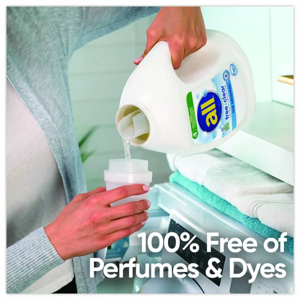 all Free Clear HE Laundry Detergent, 24 Loads, Unscented, 30 oz Bottle, 6/Carton